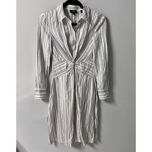 Theory Twist Front Shirtdress Specked Stripe